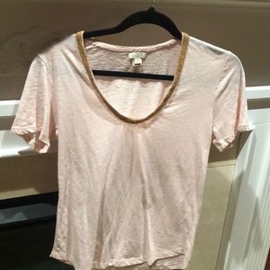 Pink and gold j crew t shirt